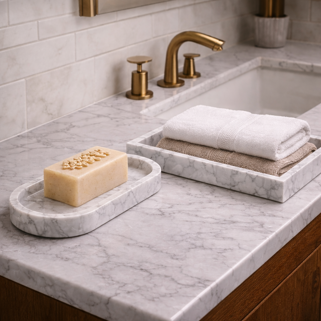 Marble Towel Tray